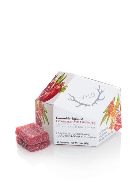 Pomegranate Gummies - 1:1 CBD/THC - 100mg - Gummy - 1:1 Hybrid