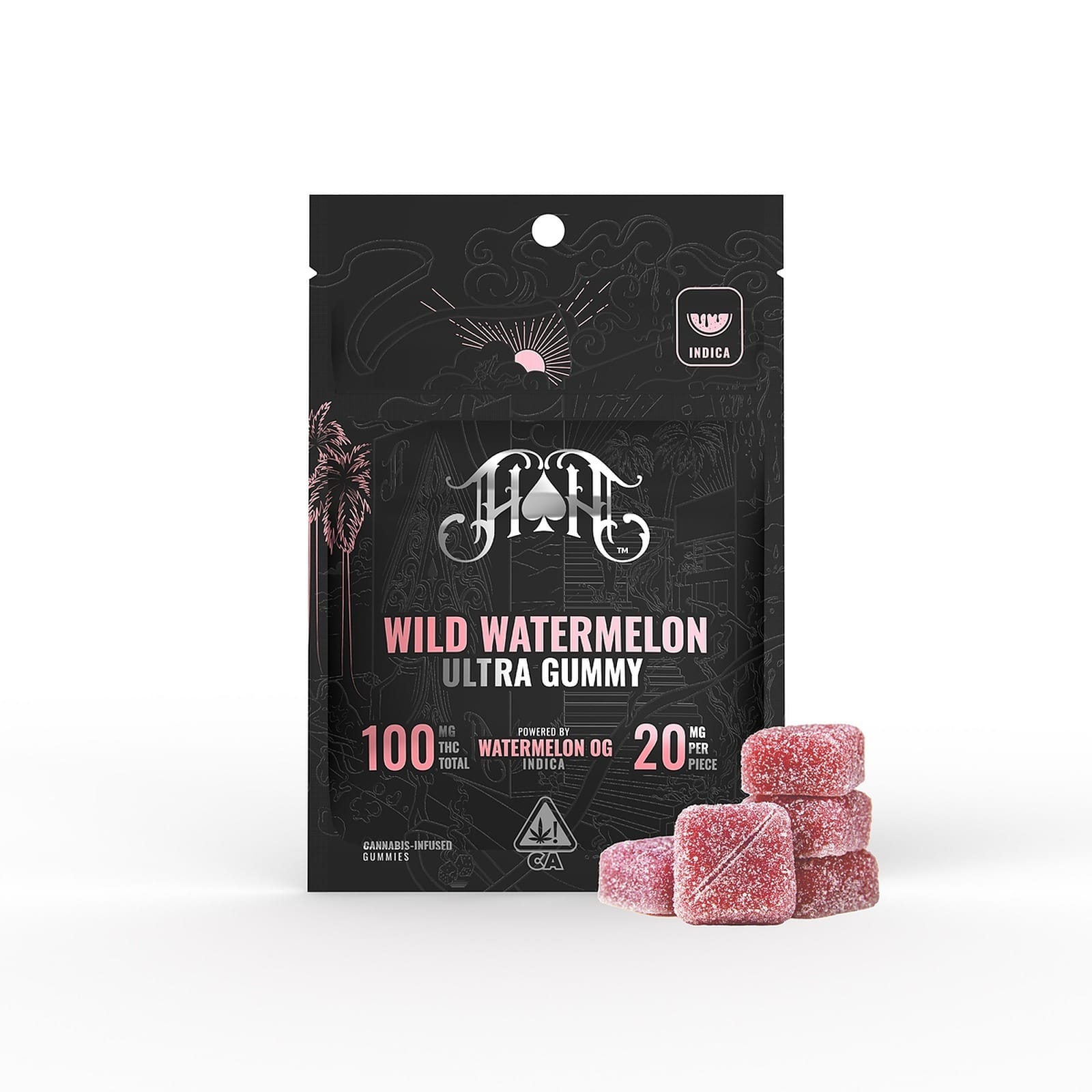 Wild Watermelon Gummies - 100mg - 5 Pack Indica