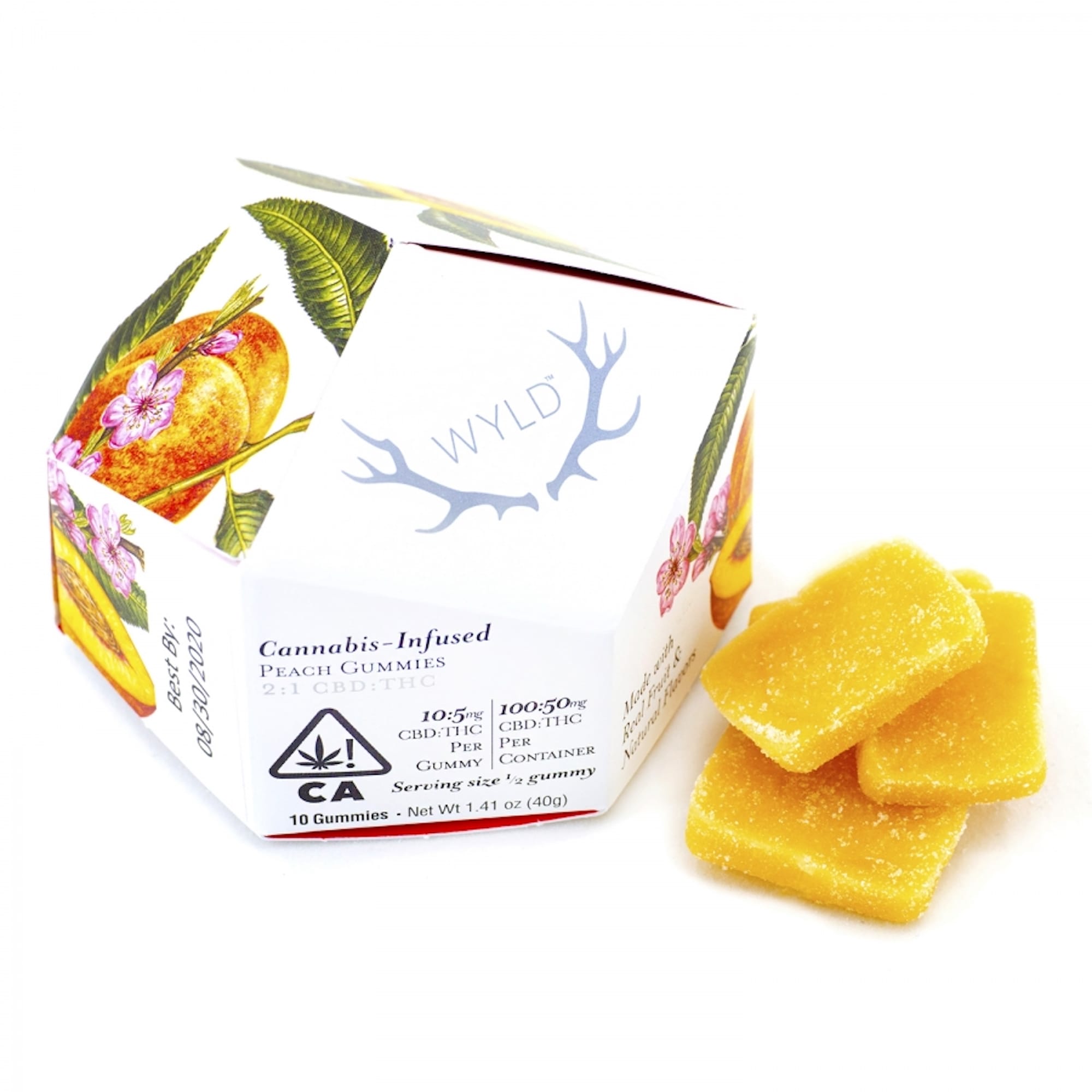 Peach Gummies - 2:1 CBD:THC - 10 pack - Gummy - 1:1 Hybrid