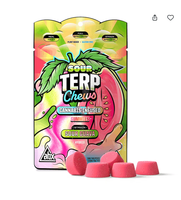 Sour Guava Terp Chews - 100mg - Gummy - Hybrid
