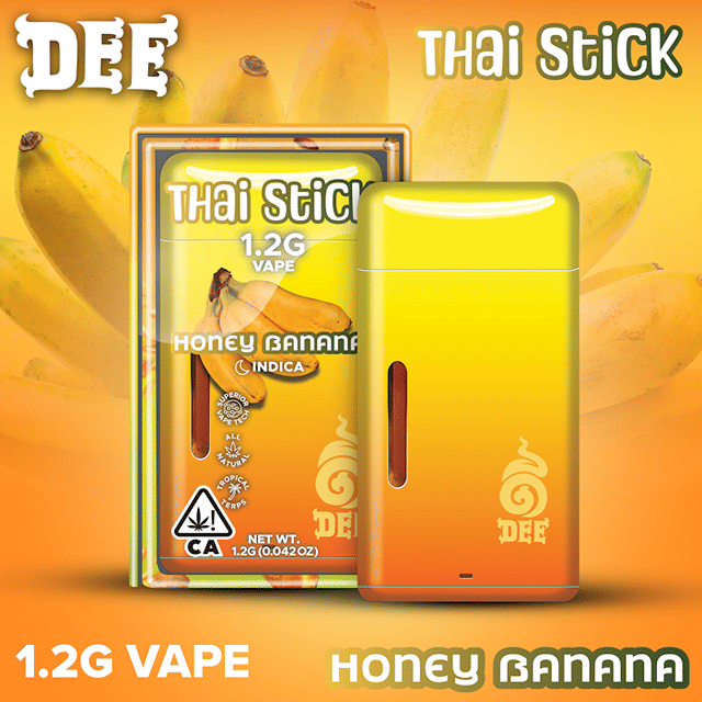 Honey Banana | 1.2g | Disposable Vape | Dee Thai | Indica