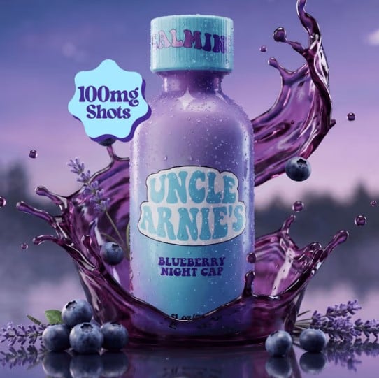 Uncle Arnie's Beverage 2oz Blueberry Night Cap 4:1 THC/CBN 100mg